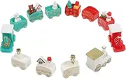 FOMIYES 24pcs Set Holiday Train Set with Miniature Snowmen Figurines DIY Snow Globe Kit for Christmas Table Ornaments and Festive Party Decorations