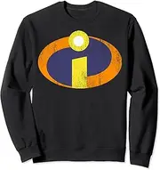 [Disney] Pixar The Incredibles Distressed Superhero Emblem Sweatshirt