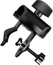 SECFOU Mic Clip Microphone Stand Clamp with Rotating Plate Heavy Duty Desk Arm for Handheld Mics for Studios Live Events and Performances