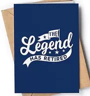 Retirement Card - Retirement Cards for Men, Women - Farewell Cards for Coworkers - Goodbye Card - Funny Coworker Leaving Card - Good Luck Card - Happy Retirement Card for work colleague - Legend