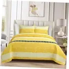 Quilt Set Size - Quilts Bedding Set, 100% Cotton Reversible Luxury King Yellow