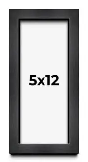 5x12 Shadow Box Frame Grey Charcoal Black | 0.875 Inches Deep | Solid Wood Shado