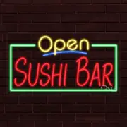 NEW "OPEN SUSHI BAR" w/BORDER 33x18 INCH LED FLEX WINDOW/WALL INDOOR SIGN 35575
