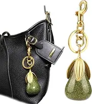 [Yienning] Cute Pear Keychain,Fruit Bag Charm Purse Charms Key Chain Keyrings - Car Key Handbags Accessories