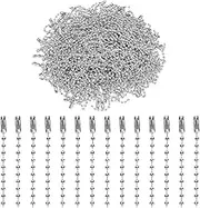 uxcell 220pcs Metal Ball Bead Chain, 100mm Long Bead Connector Clasp Dog Tag Hanging Chain for Key Chains Tags Craft Projects Jewelry Making, Silver