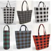 Buffalo Check Plaid Reusable Fabric Gift Bags and/or Tote Bags (6 Colors)