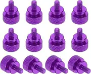 uxcell 12 Pcs M4x8mm Knurled Thumb Screw Computer Case Threaded Hand Tighten Screws Aluminum Alloy for PC Case, Purple