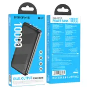 BOROFONE (BJ27) 10000mAh Charging 4 Ports (2 USB + 1 Type +1 Micro USB) Portable Power Bank (Black)