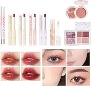 Generic 8 In 1 Korean Makeup Kit, Velvet Lipstick x4, Eye Shadow, Blush, Concealer, Eyebrow Pencil, Travel Makeup Set for Women & Girls