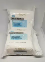 (2) NEW L'Oreal Ideal Clean Towelettes, All Skin Types 25ct/pk (2 PACKS)