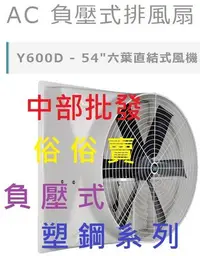 在飛比找Yahoo!奇摩拍賣優惠-『中部批發』負壓式 54吋 六葉直結式風機 通風機 抽風機 