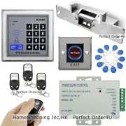 125KHZ RFID Card + Password Door Access Control+Electric Strike Lock + 3 Remotes