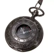Hand Wind Pocket Watch With Fob Chain Men Women Hollow Dial Quartz Pocket Gift