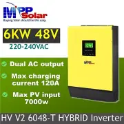 6000w 48v 230v MPP Solar hybrid inverter high PV 500v grid tied dual AC output