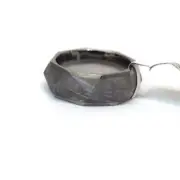 New DAVID YURMAN Mens 8mm Torqued Faceted Band Ring Meteorite & Titanium 9