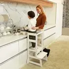 Adjustable Height Toddler Learning Stool - Modern Helper for Kitchen & Bath