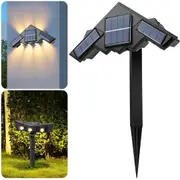 Oppsbuy Outdoor Solar Lights, 4 Pack Solar Powered Garden Lights, Ground/Wall Mounted 2 In 1, IP65 Waterproof, 7LED Solar Lighting Decor