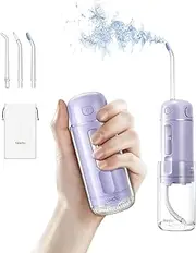 bixdo Water Flosser Travel Size - Portable Water Flosser Cordless for Teeth Gums Braces Cleaning, Oral Irrigator with 3 Modes, IPX7, Low Noise for Adult Kids, Mini Travel Essentials, A30 Pro Purple