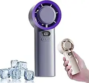 Voior Turbofrost Handheld Mini Fan, Portable Ice Cold Air Cooling Jet Fan (Purple)
