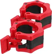 BESTOYARD 1 Pair Barbell Clip Dumbbell Clamps Gym Barbell Clamps Gym Gear Home Bar Accessories Fitness Accessories Metal Spring Clip Weightlifting Barbell Collars Gym Clips Iron Red