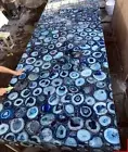 Blue Geode Agate Kitchen Counter Slab For Bar & Counter Slab Decor