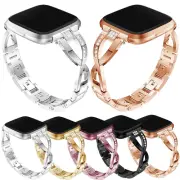 For Fitbit Versa 4 / Sense 2 Watch Band Stainless Steel Wrist X-Links Band Strap