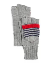 Aqua Striped Pop Top Knit Mittens - Exclusive