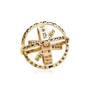 2Pcs Vintage Stereoscopic Astronomical Ball Copper Ring Constellation Digital Retro Pattern Finger Ring