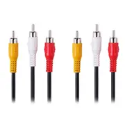 2x Crest 1.5m Male RCA Audio Visual Connector For TV/VCR/DVD Sound Plug Cord