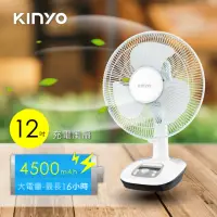 在飛比找momo購物網優惠-【KINYO】12吋充插二用充電風扇/露營扇(戶外/停電應急