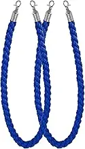 Rope Barriers, Rope Barrier Belt with Silver Hook, Braided Hemp Rope Barrier for Queue Divider, Rope Barrier 1/1.2/1.5M Crowd Control Stanchion Rope 3/4/5Ft, Twisted Hemp Ropes Queue Line Barrier 3.5cm(1.5m (5ft))