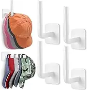 Hat Rack for Wall Organizer (4-Pack), Racks Baseball Caps, Adhesive Hooks Wall, No Drilling Hangers Closet Cowboy Holder Display, Sticky Storage Caps