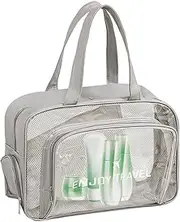 [Generic] Clear Bags for Travel | Waterproof Large Zippered Pouch for Beach Swimming Pool - Dry and Wet Separation Makeup Bags for Toiletries Goggles Swimsuit Storage