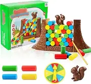 Wooden Tower Stacking Game, Squirrel Stacking Tower Game, Squirrel Stacking Tower Board Game, Skill Game, for Children from 3 Years