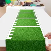 Grass Table Runner, 12" x 36" Football Table Runner with White Tape, DIY