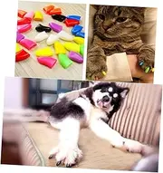 ibasenice 20 Pcs Cat Claw Covers Black for Cats Easy to Use Comfortable Design Protect Furniture from Scratching for Kittens and Adult