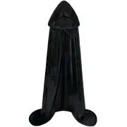 Black Cape with Hood Black Hooded Cloak Witch Cape Vampire Cape Velvet Cape B...