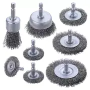 Steel Wire Brush for Drill 8 Pcs Wire Wheel Brush Cup Set, Wire Wheel for Drill