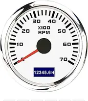 ZFGVGNMTYA 52mm 3000-8000 RPM Tachometer Tacho Meter Gauge with Red Backlight for Car Truck Marine Boat Yacht RV Camper 9-30V Accessories Car Tachometer(7000 RPM WS)