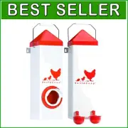 Durable Twin Cup Chicken Waterer & Feeder - Save Food, 2 Gallon Capacity!