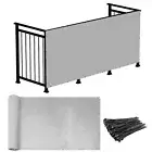 35in Gray Privacy Balcony Screen Fence Screen Patio Deck Fabric Shade Net Cover