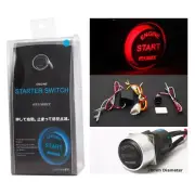 20mm Mini Quick Engine Push Start Switch Red LED Illumination Chrome Border