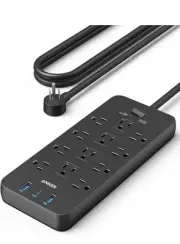 Surge Protector Power Strip (2100J), Anker 12 Outlets with 1 USB C and 2 USB 5ft