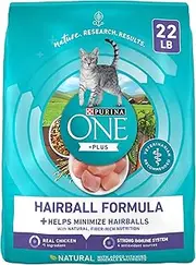 Purina ONE Hairball, Natural Dry Cat Food, Hairball Formula - 22 lb. Bag