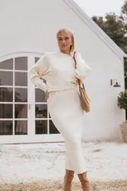 [PUP14] Duncan Knit Dress - Cream S cream