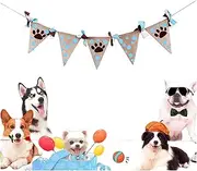 Bunting Flags Decoration Bunting Garlands Reusable Hanging Supplies Flags Pet Dog Birthday Party Festive Hessian Pennant Home Decor Cat Bunting (Size : Blue)