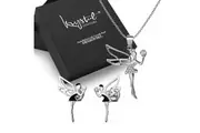 Boxed Tinkerbell Necklace and Earrings Set Embellished with SWAROVSKI Crystals