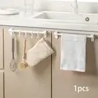 over The Cabinet Door Towel Bar with Hooks for Drawer Cabinet Bathroom