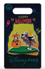 Disney Parks 2023 Happy Halloween Goofy And Max Pumpkin LR Slider Pin New!