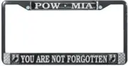 POW / MIA Chrome License Plate Frame Free Screw Caps with this Frame